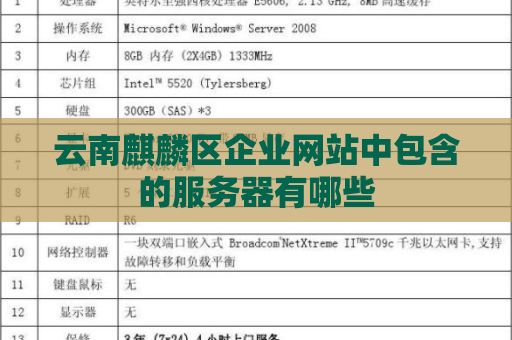 云南麒麟区企业网站中包含的服务器有哪些