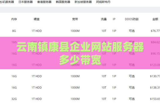 云南镇康县企业网站服务器多少带宽