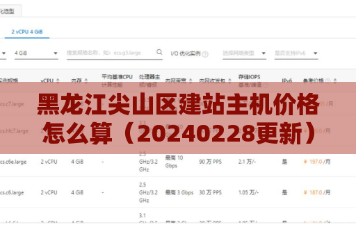 黑龙江尖山区建站主机价格怎么算（20240228更新）